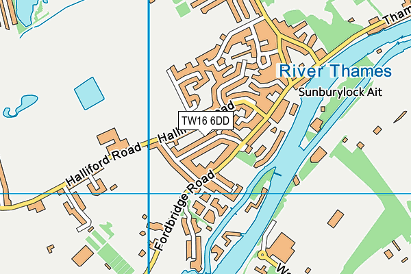 TW16 6DD map - OS VectorMap District (Ordnance Survey)