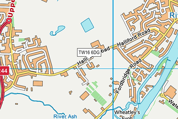 TW16 6DG map - OS VectorMap District (Ordnance Survey)