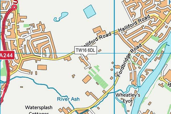 TW16 6DL map - OS VectorMap District (Ordnance Survey)