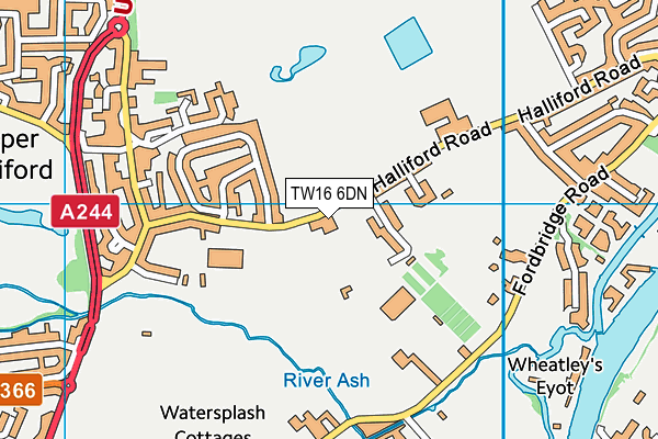 TW16 6DN map - OS VectorMap District (Ordnance Survey)