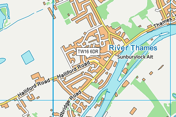 TW16 6DR map - OS VectorMap District (Ordnance Survey)