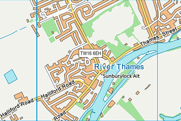 TW16 6EH map - OS VectorMap District (Ordnance Survey)