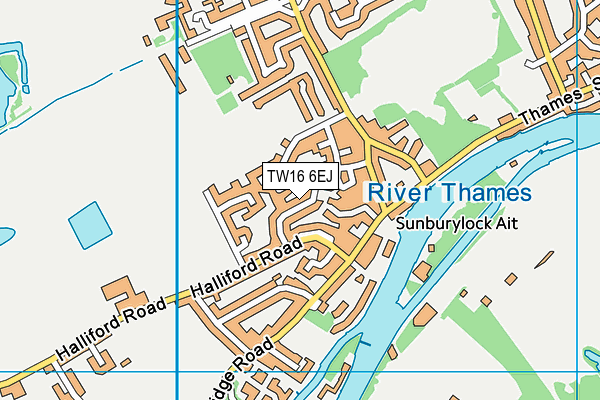 TW16 6EJ map - OS VectorMap District (Ordnance Survey)