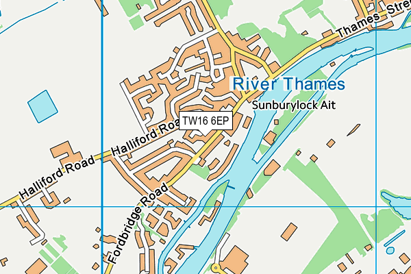 TW16 6EP map - OS VectorMap District (Ordnance Survey)