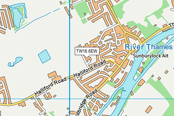 TW16 6EW map - OS VectorMap District (Ordnance Survey)