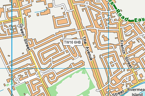 TW16 6HB map - OS VectorMap District (Ordnance Survey)