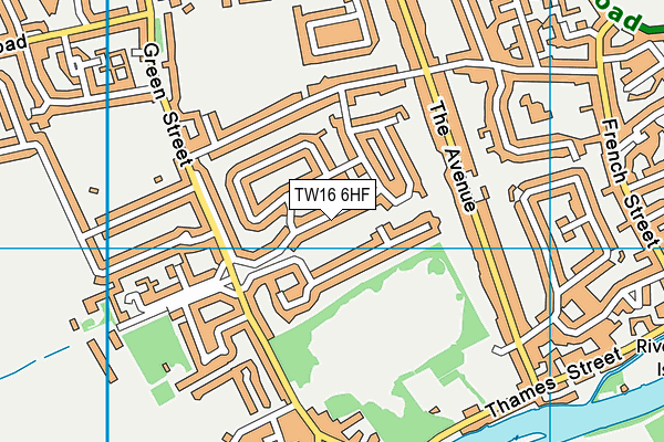 TW16 6HF map - OS VectorMap District (Ordnance Survey)