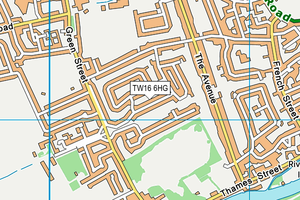 TW16 6HG map - OS VectorMap District (Ordnance Survey)