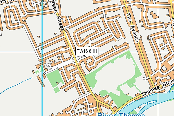 TW16 6HH map - OS VectorMap District (Ordnance Survey)