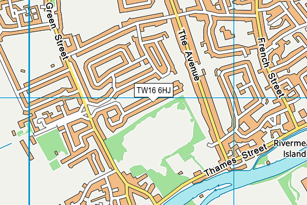 TW16 6HJ map - OS VectorMap District (Ordnance Survey)
