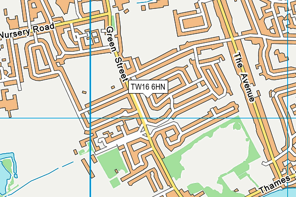 TW16 6HN map - OS VectorMap District (Ordnance Survey)