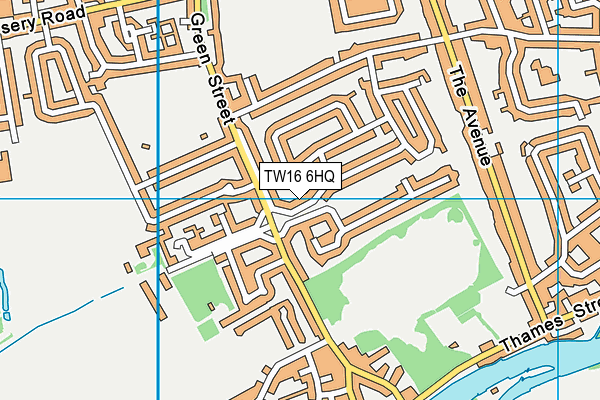 TW16 6HQ map - OS VectorMap District (Ordnance Survey)