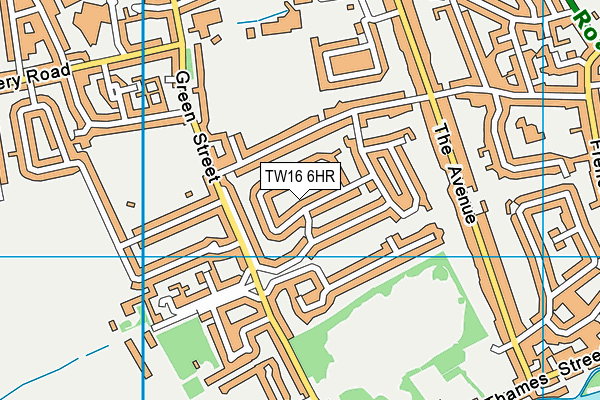 TW16 6HR map - OS VectorMap District (Ordnance Survey)