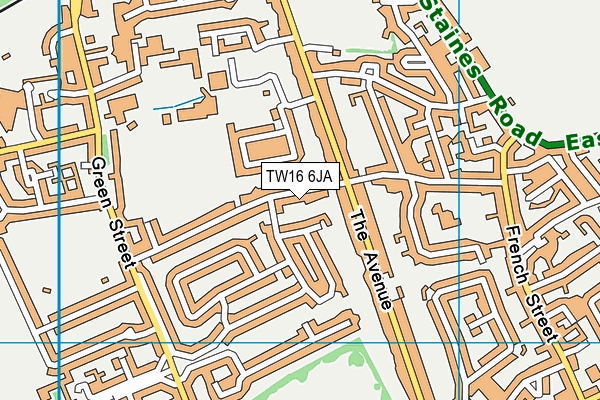 TW16 6JA map - OS VectorMap District (Ordnance Survey)