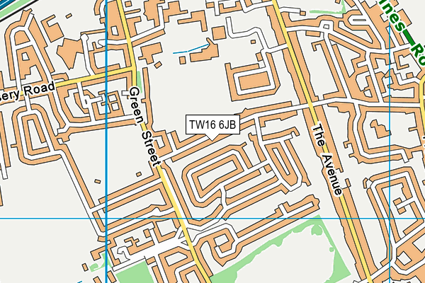 TW16 6JB map - OS VectorMap District (Ordnance Survey)