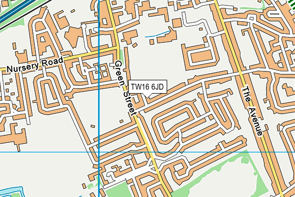 TW16 6JD map - OS VectorMap District (Ordnance Survey)