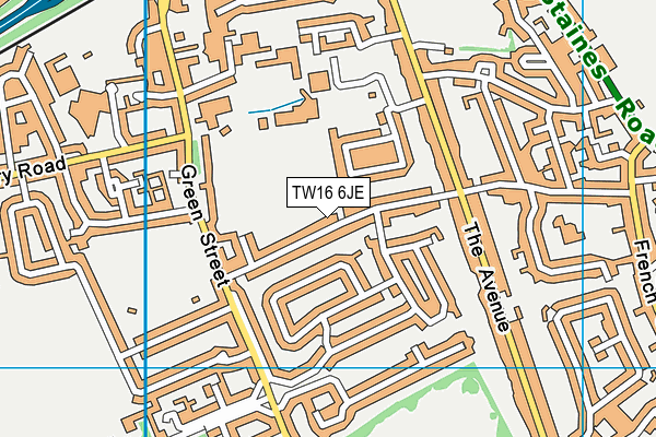 St Pauls Catholic College (Sunbury) map (TW16 6JE) - OS VectorMap District (Ordnance Survey)