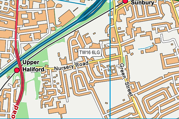 TW16 6LG map - OS VectorMap District (Ordnance Survey)