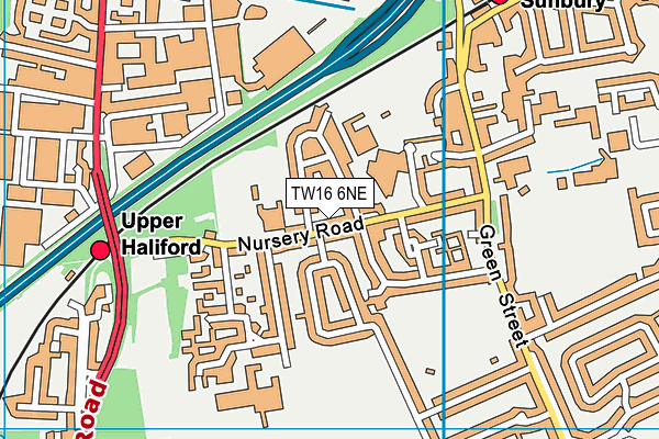 TW16 6NE map - OS VectorMap District (Ordnance Survey)