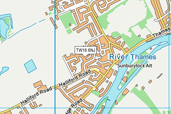 TW16 6NJ map - OS VectorMap District (Ordnance Survey)