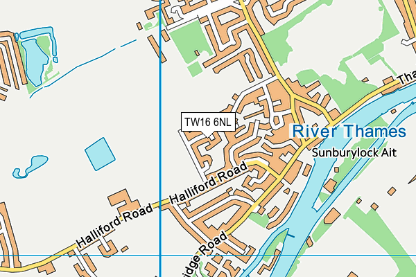 TW16 6NL map - OS VectorMap District (Ordnance Survey)