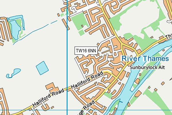 TW16 6NN map - OS VectorMap District (Ordnance Survey)