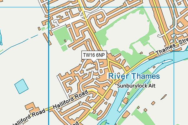 TW16 6NP map - OS VectorMap District (Ordnance Survey)