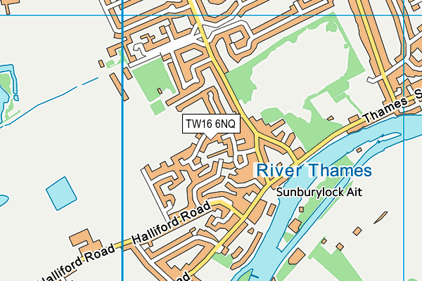 TW16 6NQ map - OS VectorMap District (Ordnance Survey)