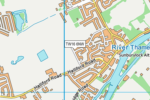 TW16 6NW map - OS VectorMap District (Ordnance Survey)