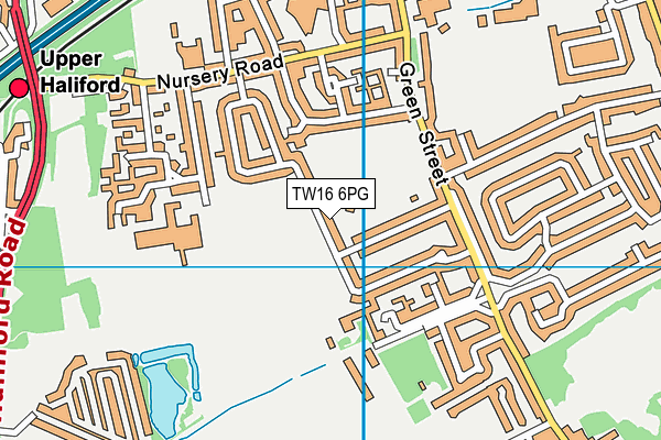 TW16 6PG map - OS VectorMap District (Ordnance Survey)