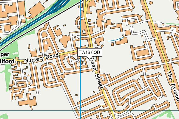 TW16 6QD map - OS VectorMap District (Ordnance Survey)