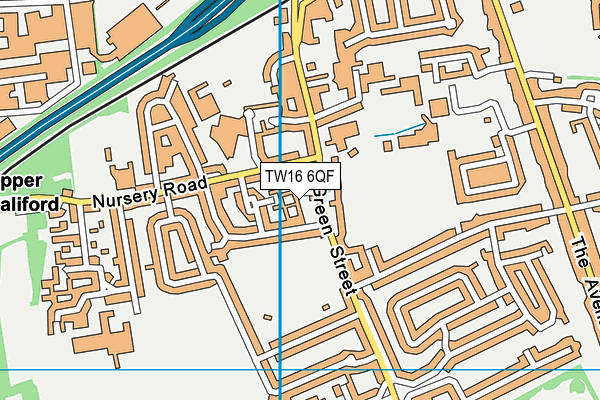 TW16 6QF map - OS VectorMap District (Ordnance Survey)