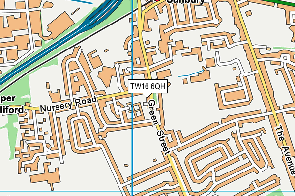 TW16 6QH map - OS VectorMap District (Ordnance Survey)