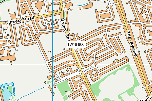 TW16 6QJ map - OS VectorMap District (Ordnance Survey)