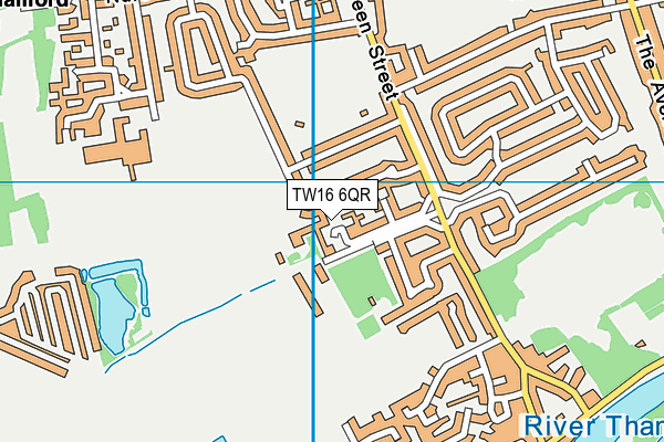 TW16 6QR map - OS VectorMap District (Ordnance Survey)