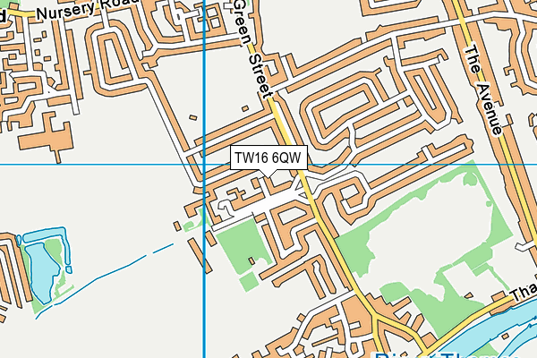 TW16 6QW map - OS VectorMap District (Ordnance Survey)