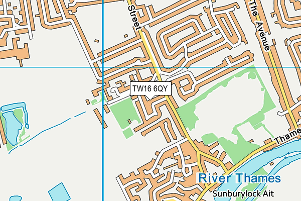 TW16 6QY map - OS VectorMap District (Ordnance Survey)
