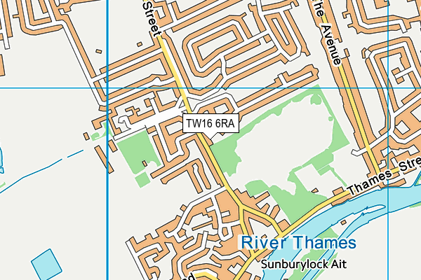 TW16 6RA map - OS VectorMap District (Ordnance Survey)
