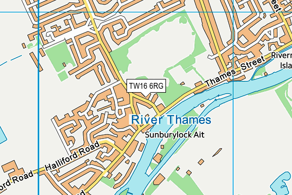 TW16 6RG map - OS VectorMap District (Ordnance Survey)