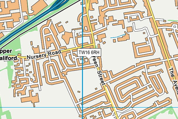 TW16 6RH map - OS VectorMap District (Ordnance Survey)