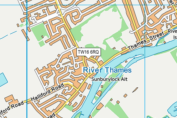 TW16 6RQ map - OS VectorMap District (Ordnance Survey)