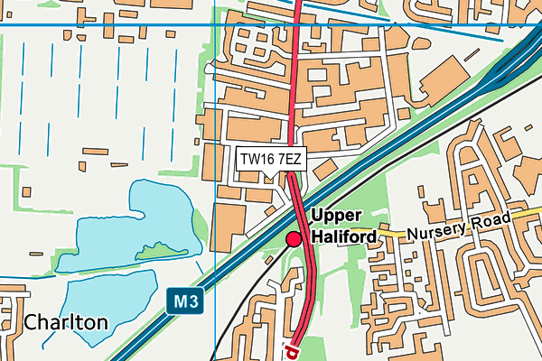 TW16 7EZ map - OS VectorMap District (Ordnance Survey)