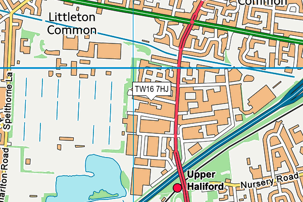 TW16 7HJ map - OS VectorMap District (Ordnance Survey)