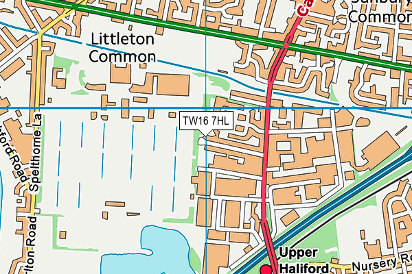 TW16 7HL map - OS VectorMap District (Ordnance Survey)