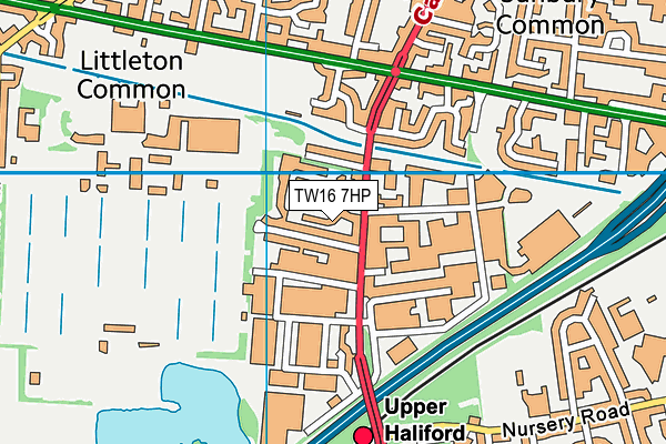 TW16 7HP map - OS VectorMap District (Ordnance Survey)