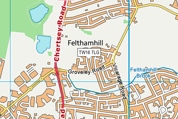 TW16 7LG map - OS VectorMap District (Ordnance Survey)