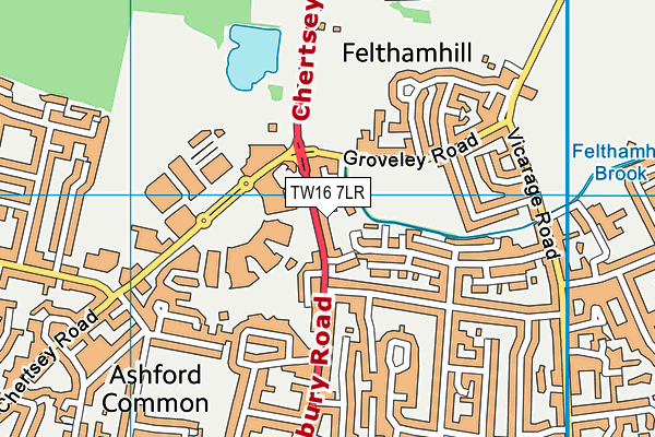 TW16 7LR map - OS VectorMap District (Ordnance Survey)