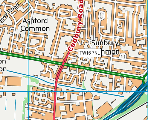 TW16 7NL map - OS VectorMap District (Ordnance Survey)