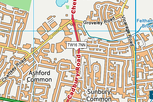 TW16 7NN map - OS VectorMap District (Ordnance Survey)