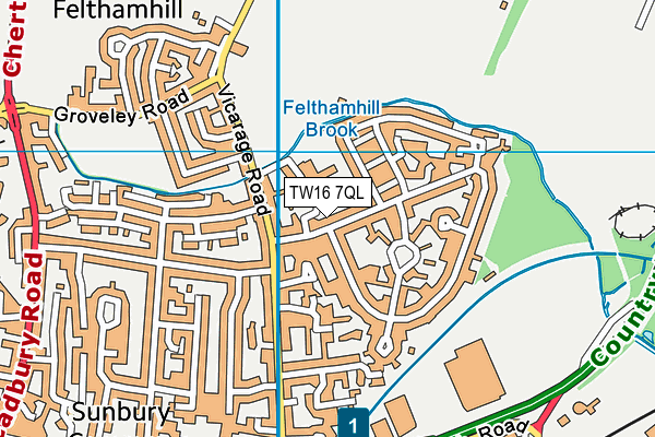 Kenyngton Manor Primary School map (TW16 7QL) - OS VectorMap District (Ordnance Survey)